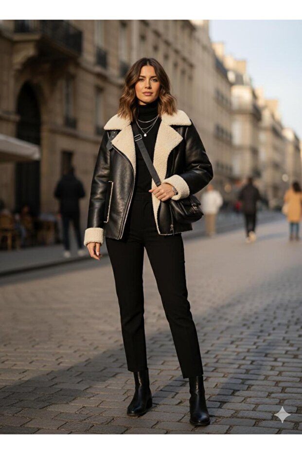 deri peluş mont - 6