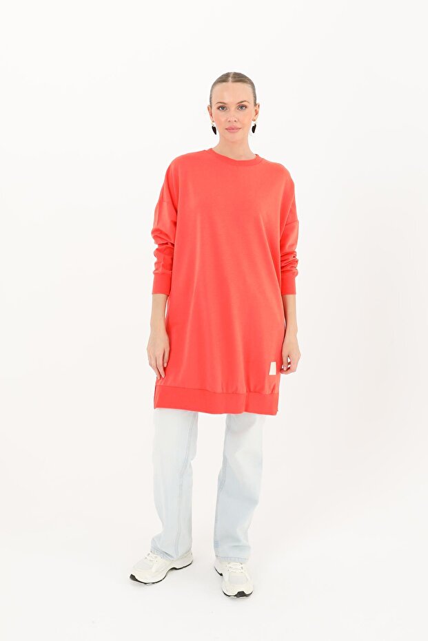 Kadın Basic Tunic - 30644TUN - CORAL - 1