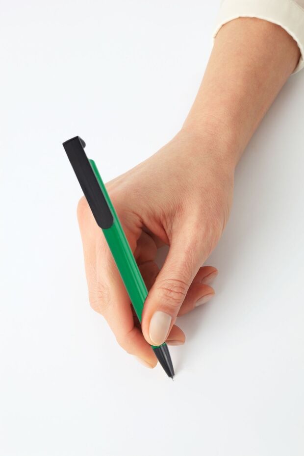 10 Pieces Blue Ink Ballpoint Pen with Phone Stand - Green
