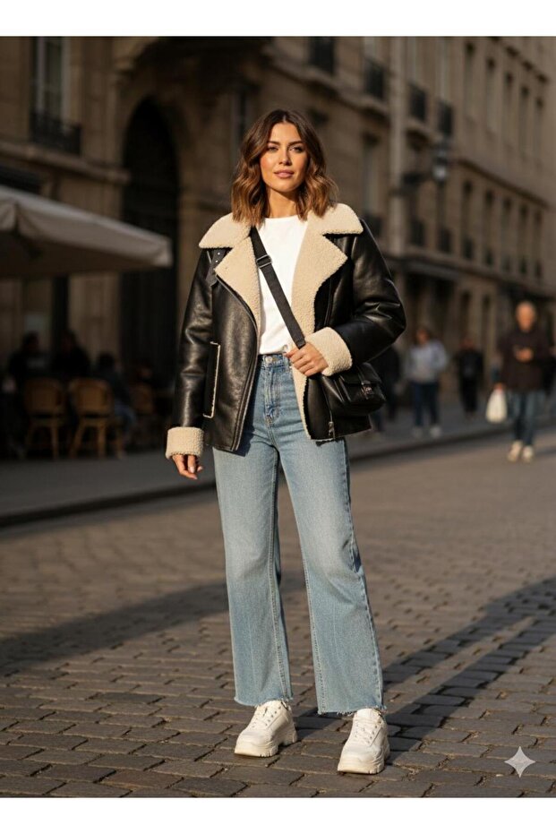 deri peluş mont - 5