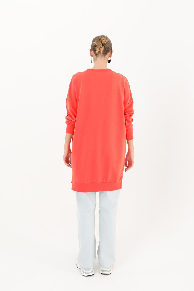 Kadın Basic Tunic - 30644TUN - CORAL - 6