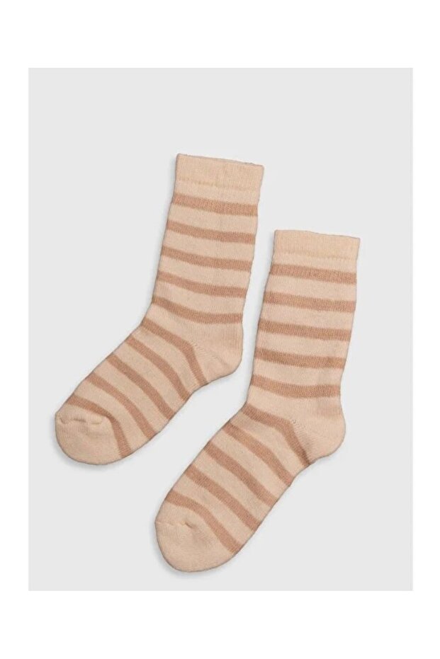 Çizgili Kalın Fitilli Çorap - 2