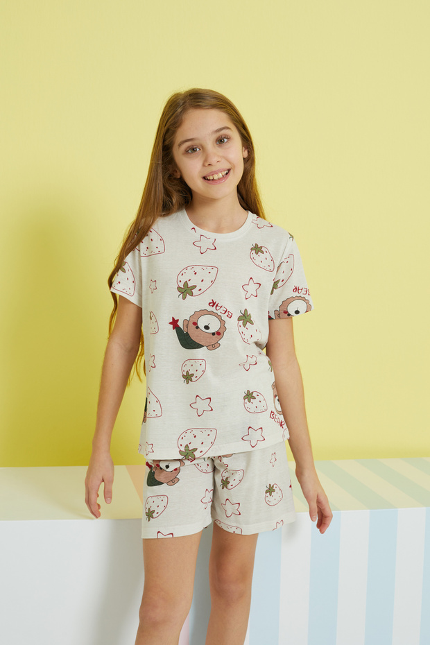 çok renkli Örme Şort Takım - 4