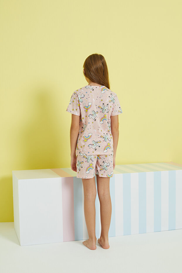 çok renkli Örme Şort Takım - 5