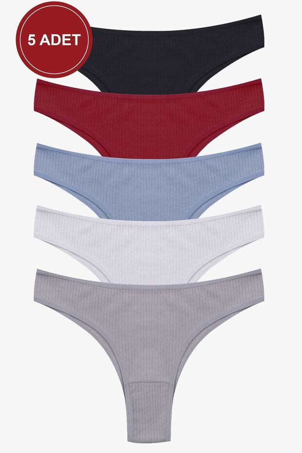 Women's 5-Pack Ribbed Brazilian Briefs