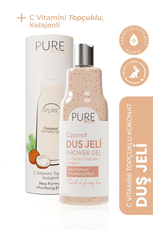 Pure With Vitamin Topçuklu Hindistan Cevizi Özlü Nemlendirici Duş Jeli 400 ML – Doğal Ferahlatıcı Etki