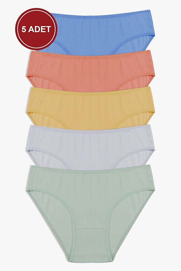 Women's 5-Piece Ribbed Panties