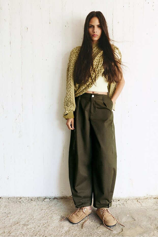 Bağcıklı yünlü deri sabo - 4