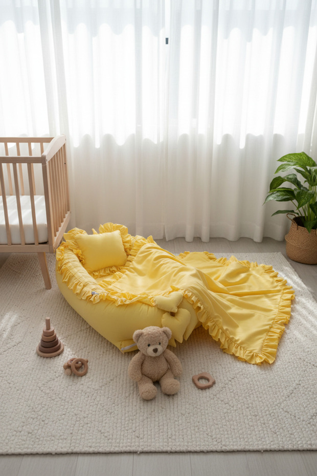 Fırfır Model Babynest Set sarı - 1