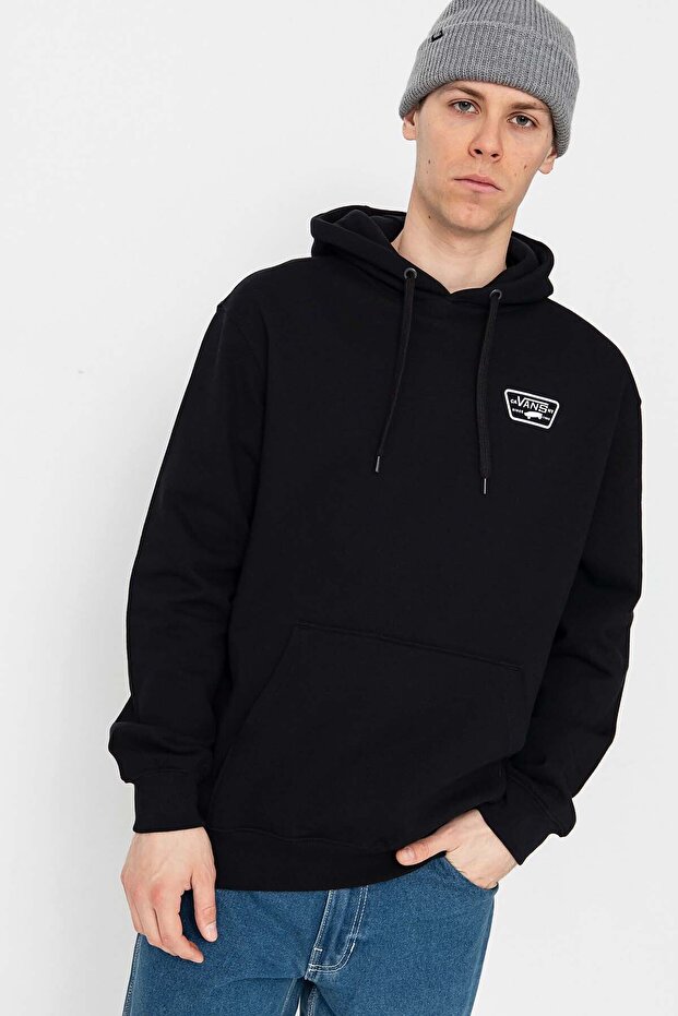Erkek Full Patch Pullover Sweatshirt - Siyah - 4
