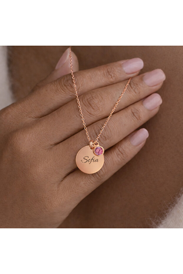 Disk İsimli veya Harf Gümüş Kolye - 1