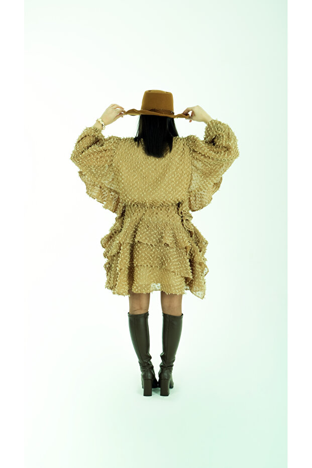 NOPELİ ELBİSE BEJ RENGİ - 5