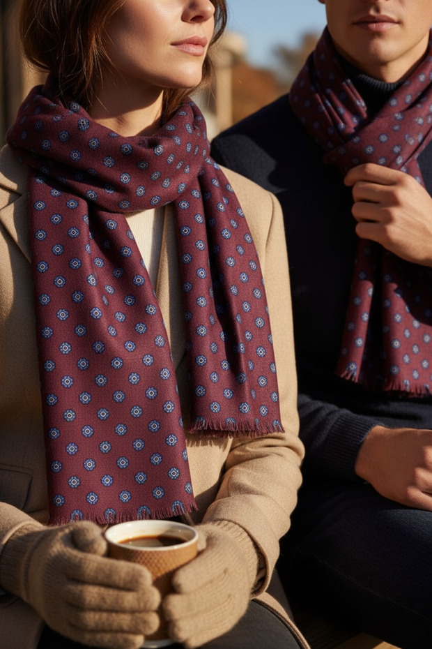 Yün İpek Baskı Atkı - 4