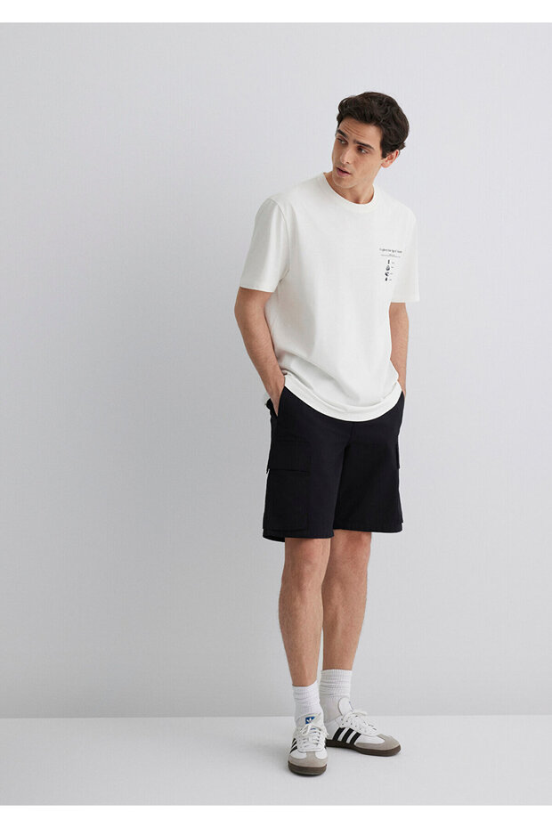 Siyah Kargo Şort 0410262-900 - 1