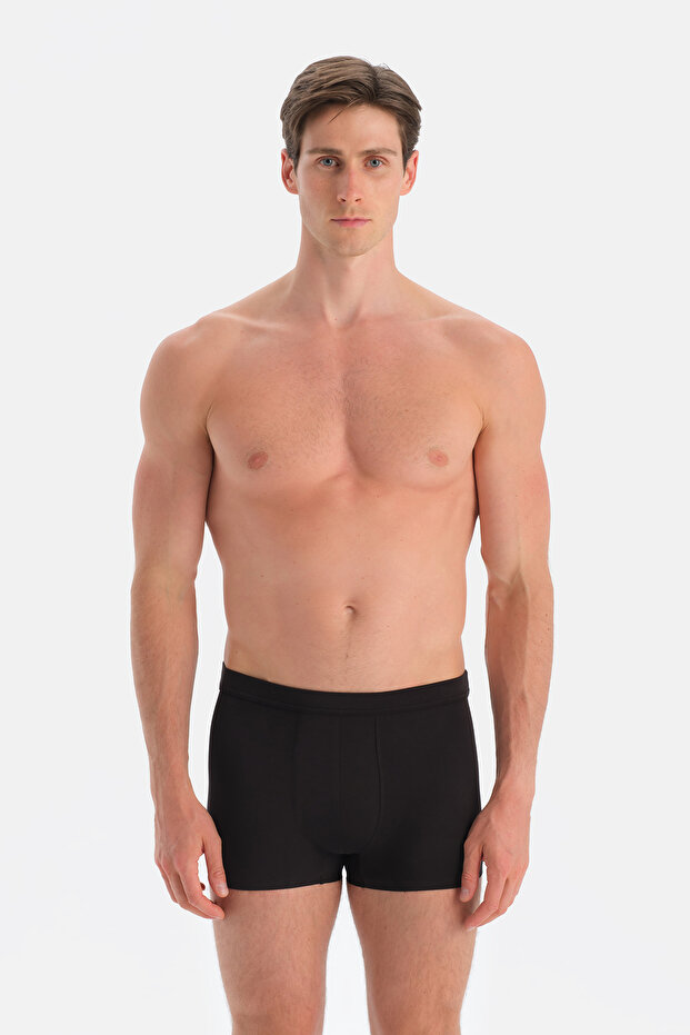 Siyah Düz Micro Modal Boxer - 1