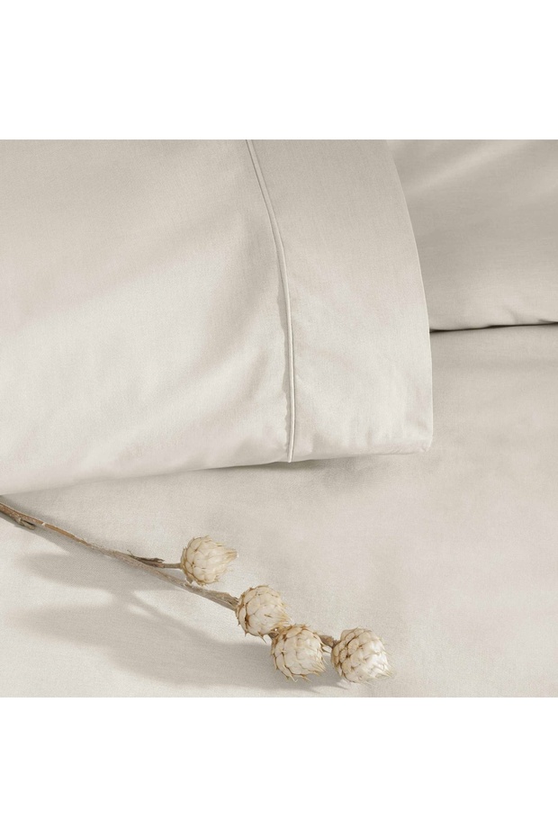 Taç Ranforce Basic Queen Size Nevresim Takımı Ekru - 2