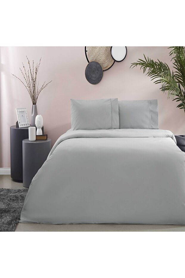 طقم غطاء لحاف فردي بلون رمادي من رانفورس - 1