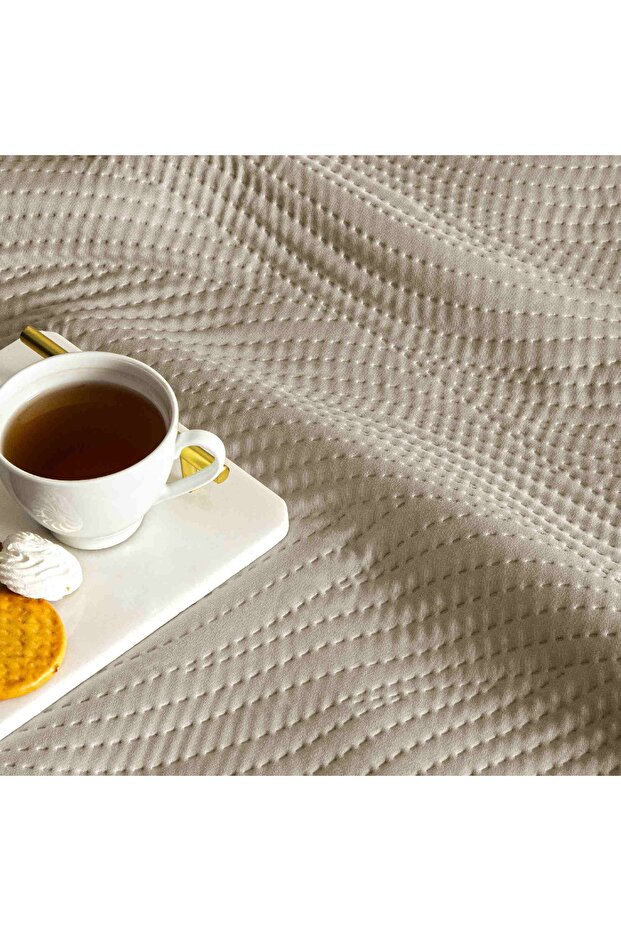 Harlow Double Bedspread Set Stone - 2