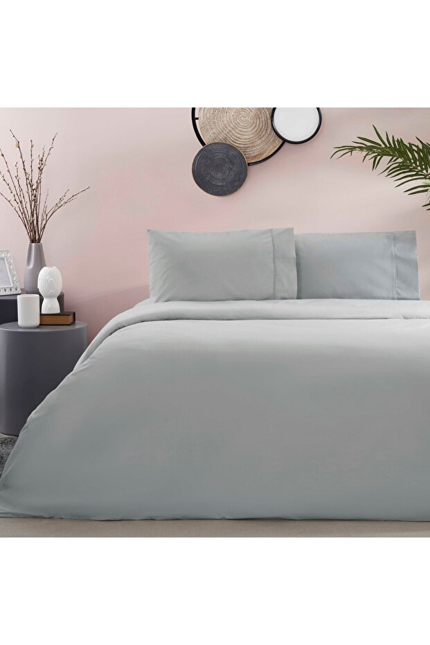 Taç Ranforce Basic Queen Size Nevresim Takımı Antrasit - 1