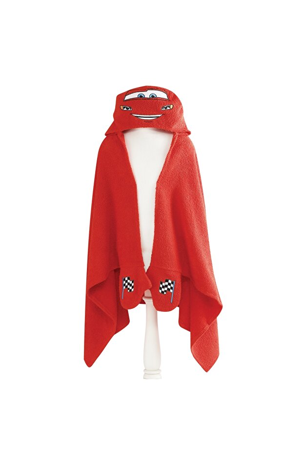 Licensed Disney Cars Cotton 75X130 cm Towel Poncho Red