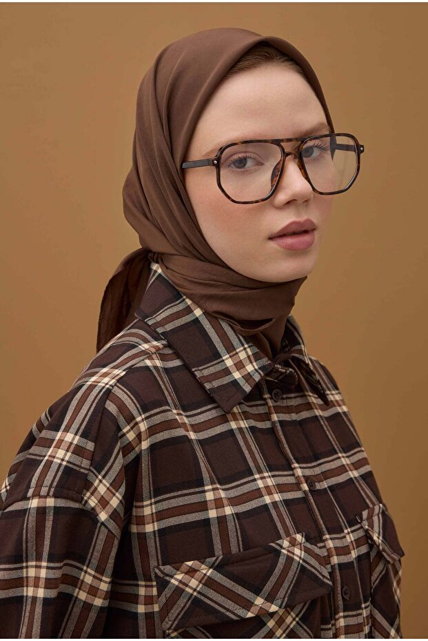 Soft Kraş Eşarp Kahve - 1