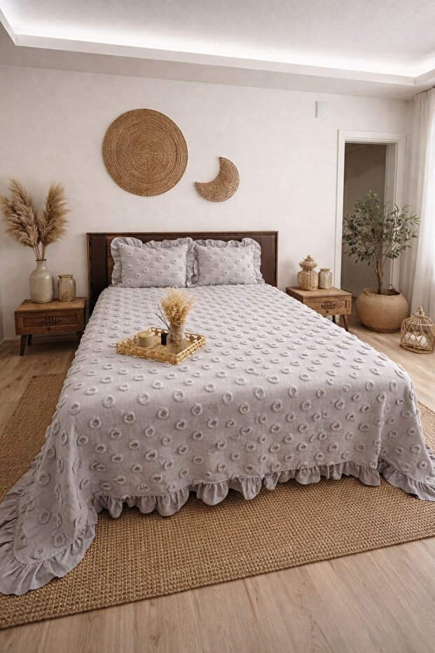 غطاء سرير مكشكش مزدوج - 1