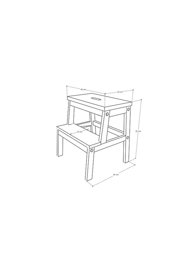 Zelen Basamaklı Tabure - 5