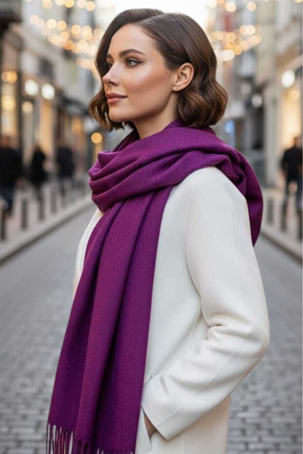 Women's Soft Textured Four Seasons Wearable Vegan Pashmina Shawl Scarf