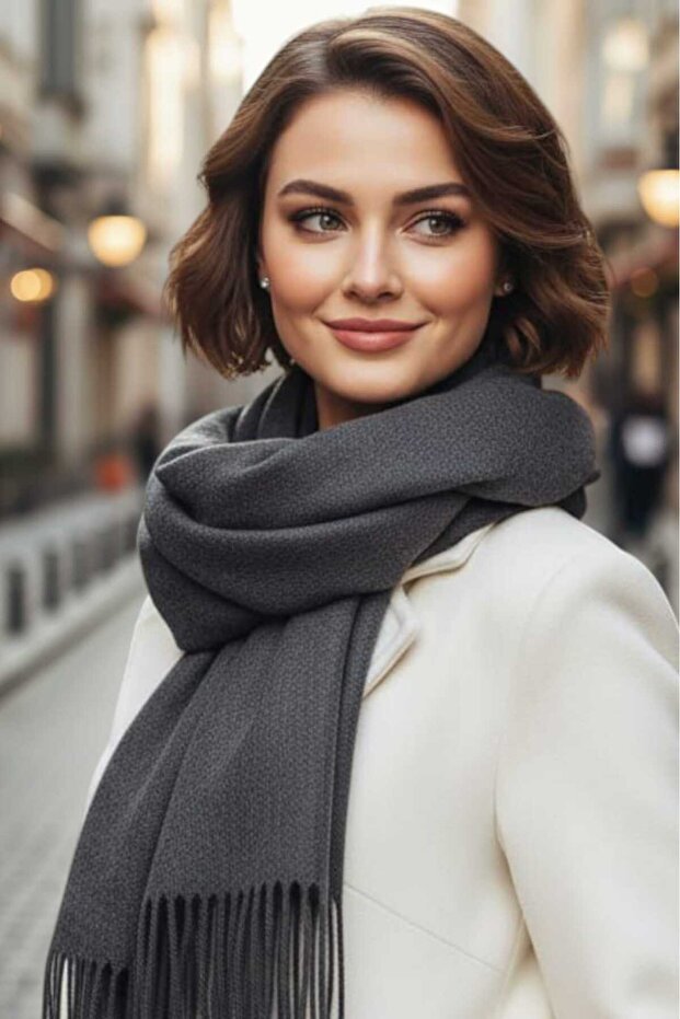 Women's Soft Textured Four Seasons Wearable Vegan Pashmina Shawl Scarf