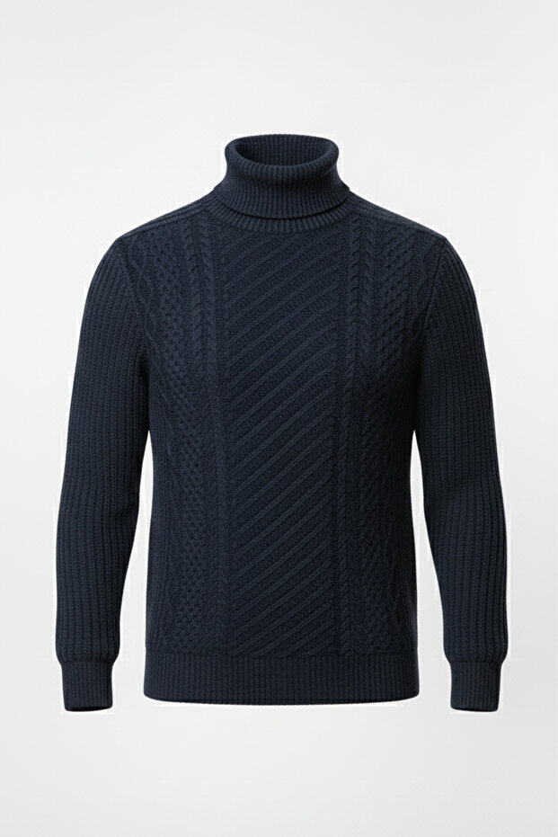 سترة نصف الياقة المدورة للرجال - 4