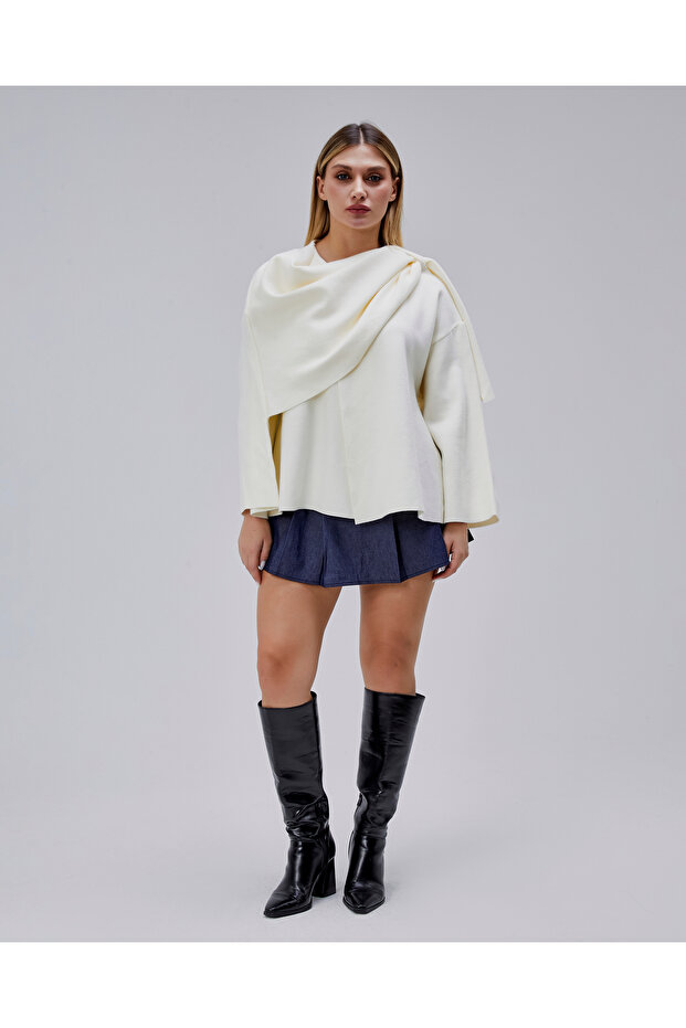 Şal Detaylı Ceket - 2