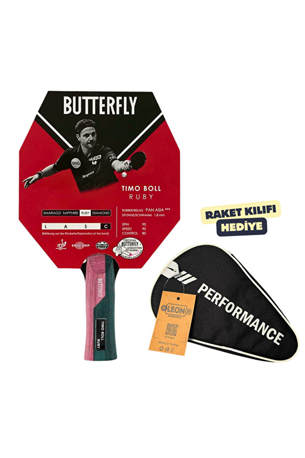 Timo Boll Ruby Table Tennis Racket Ittf Approved - with Racket Cover