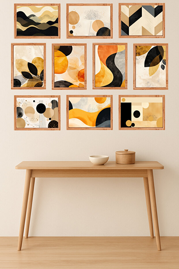 مجموعة من 10 لوحات جدارية حديثة ذات مظهر إطاري – طباعة UV على MDF مقاس 15x20 سم
