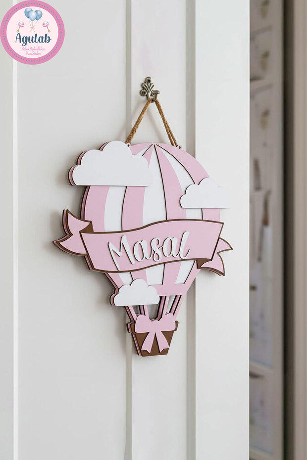 Balon Temalı İsimli Işıklı Kapı Süsü - 4