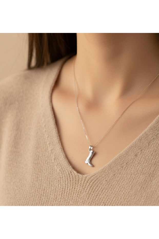 Trend Minimal Bot Çize Kolye - 1