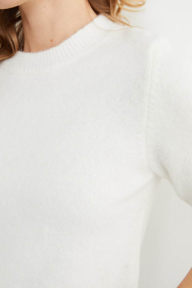 Basic Bisiklet Yaka Kısa Kol Triko Kazak - 7