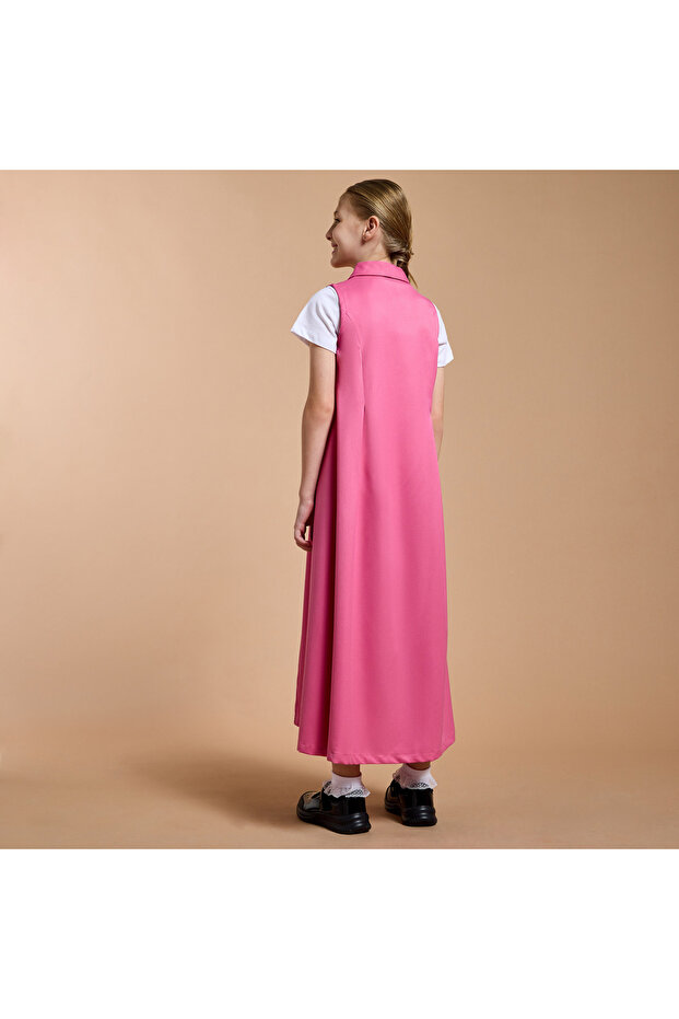 فستان بينافور سادة مع إغلاق بأزرار - 3