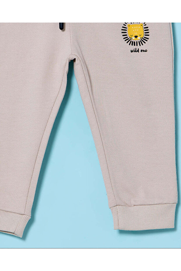 بنطال رياضي أساسي باللون البيج للأولاد الرضع - 3