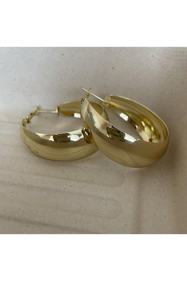gold Exaggerated Metal Smooth Wide C-shaped Earrings Geometric Circle Ear Buckle For Women Party and