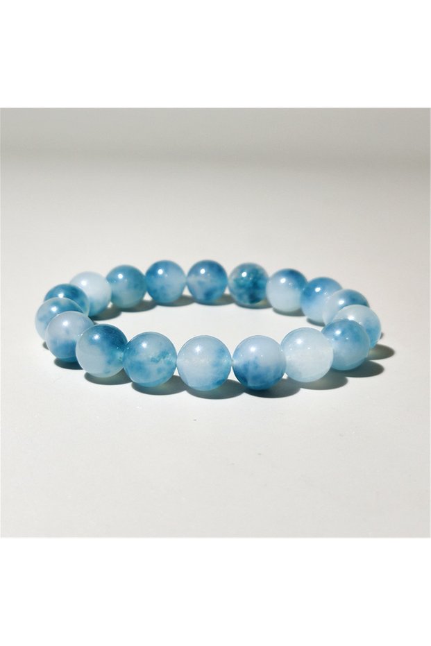 10mm 6/8/10/12mm Natural Blue Chalcedony Jasper Jade Bracelets Classic Men Women Buddha Bracelets Mi