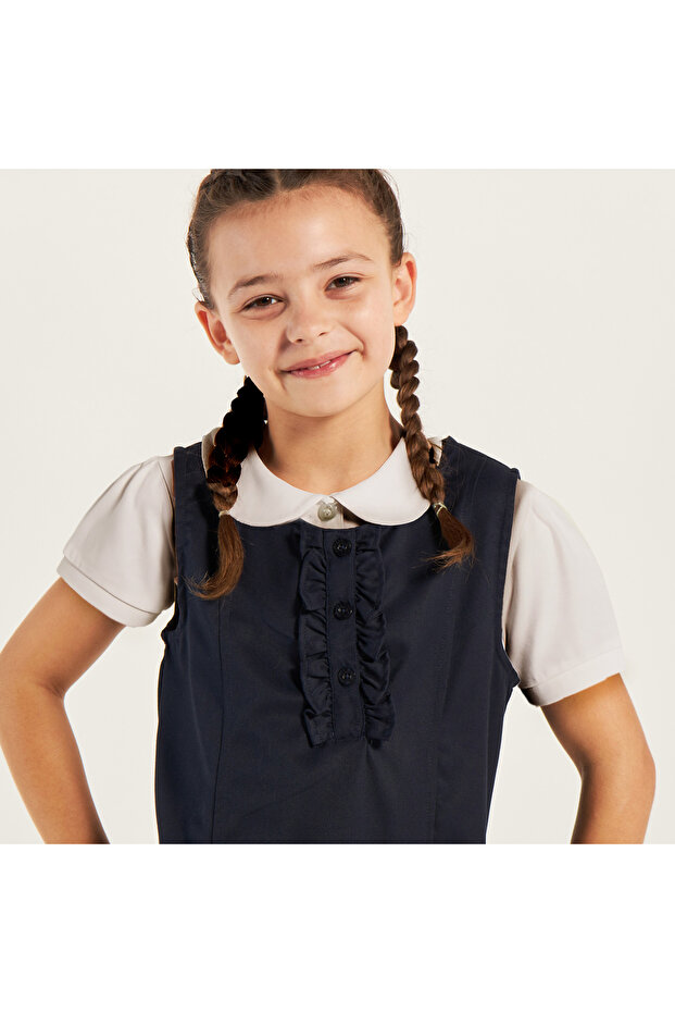 مريلة سادة مع تفاصيل كشكشة - 3