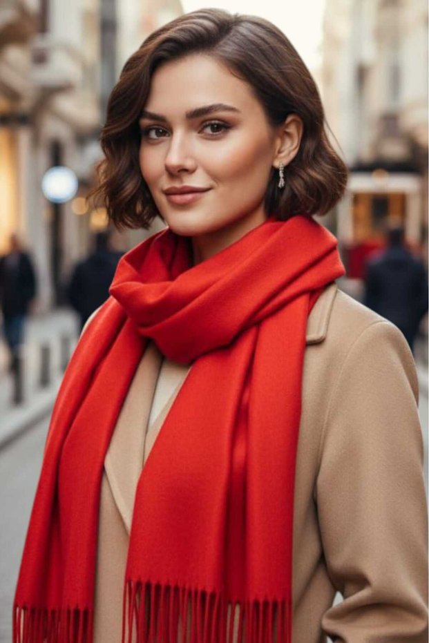 Women's Soft Textured Four Seasons Wearable Vegan Pashmina Shawl Scarf