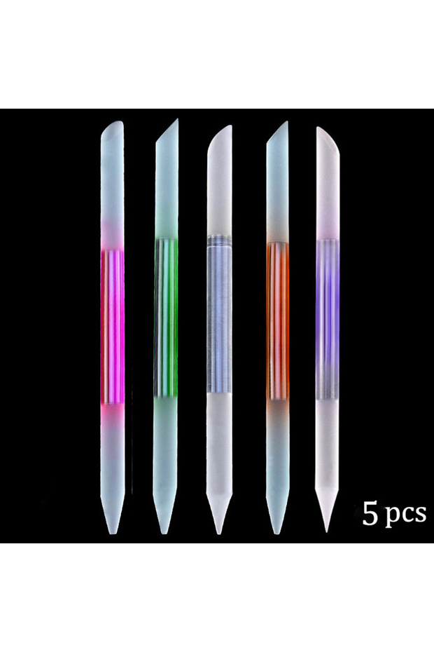 5pcs 5/1Pcs Glass Cuticle Pusher For Manicure Reusable Double Sided Crystal Sticks Nail File Pedicur