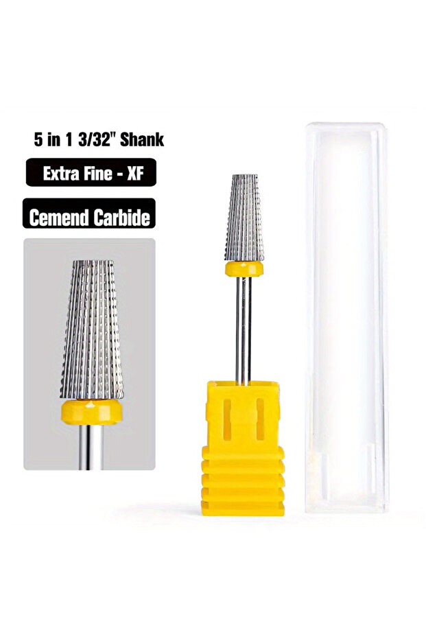 Yellow 1pc 1PC/3PCS Professional-Grade Tungsten Steel with Diamond Nail Drill Bit Cuticle Remover Bi