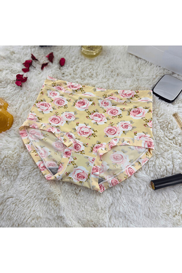 High-Waisted Floral Print Women's Panties – Soft Texture, Everyday Comfort
