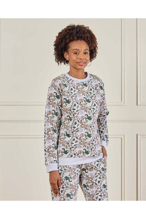 Senior Girls White Printed Sweatshirt