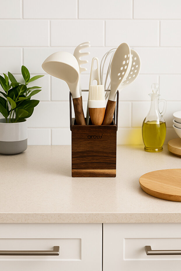 BLANKET STANDLI LÜKS 9 PARÇA BAMBU / SİLİKONSERVİS SETİ - 1