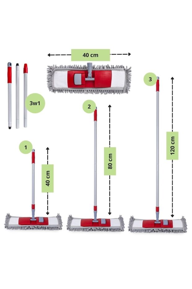 Rectangular Flat Mop with Microfiber - 2