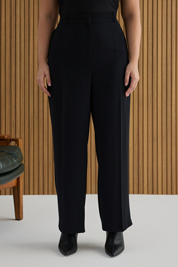 Siyah Dokuma Pantolon - 3