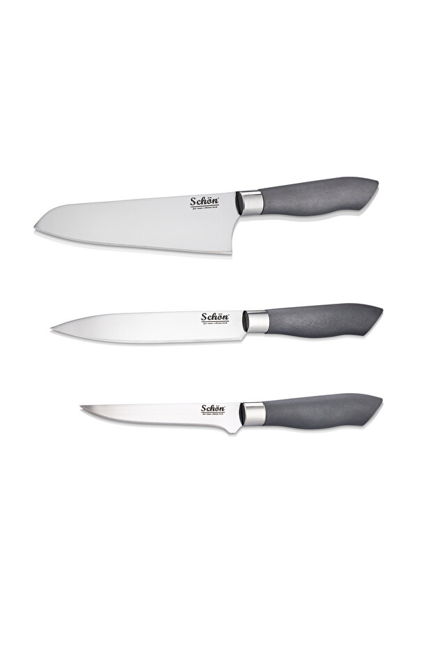 BladeX 3 Parça Bıçak Seti-Gri - 3